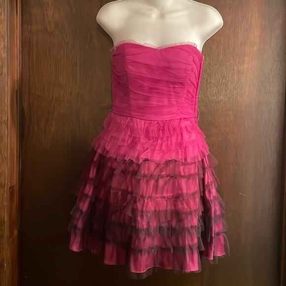 Teeze Me Brand Junior's size 5 Pink Ombre Ruffled Tulle Mini Party Dress Y2K - Picture 1 of 7